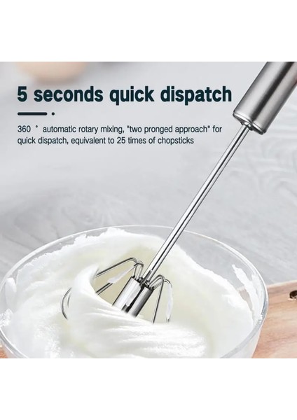 Gümüş Yarı Otomatik Yumurta Çırpıcı 304 Paslanmaz Çelik Yumurta Çırpma Manuel Mikser Kendinden Yumurta Gadget Karıştırıcı Mutfak Aksesuarları Yumurta Araçları (Yurt Dışından)