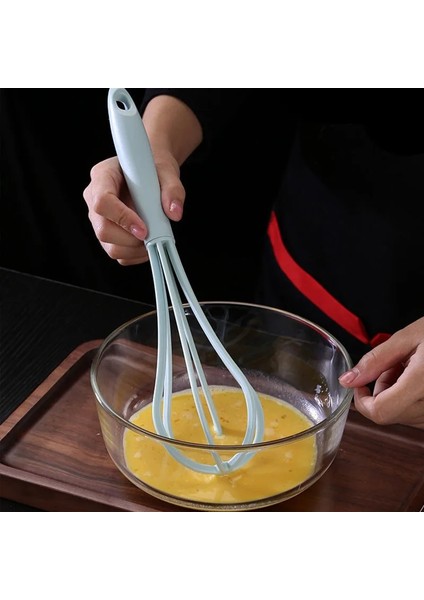Derin Mavi 30 cm Silikon Çırpma Manuel Yumurta Çırpıcı Kaymaz Kolay Temizlenebilir Pişirme Kek Krem Karışık Süt Köpürtücü Kırbaçlama Araçları Mutfak Gadget (Yurt Dışından)