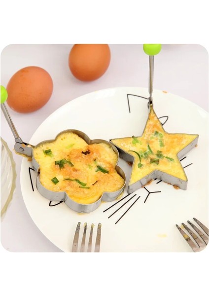 05-1pc 5 Şekiller Paslanmaz Çelik Kızarmış Yumurta Şekillendirici Omlet Yumurta Kalıp Dıy Kahvaltı Yumurta Gözleme Halkası Mutfak Aracı Pişirme Malzemeleri Alet (Yurt Dışından)