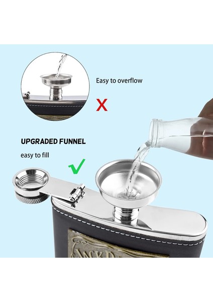 8oz Flask Huni 7oz 8oz Cep Cep Şişesi Pu Deri Kaplı Küçük Paslanmaz Çelik Şarap Pot Alkol Taşınabilir Viski Flagon Erkekler Hediye (Yurt Dışından)