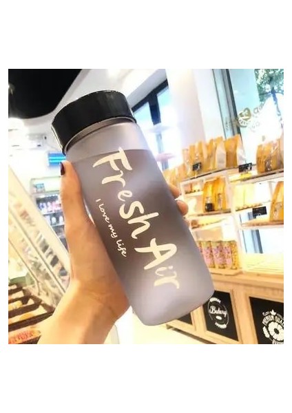 Buzlu Siyah 600 ml Taşınabilir Plastik Bardak Yaratıcı Hediye Su Bardağı Çocuk Öğrenci Fincan Reklam Buğday Fincan Spor Meyve Limon Suyu Içme Şişesi (Yurt Dışından)