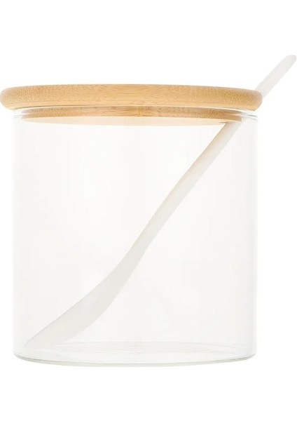 Gösterildiği Gibi Cam Kavanoz Baharat Kutusu Kavanoz Çeşni Kavanoz Kaşık Kapak Seti (Yurt Dışından)