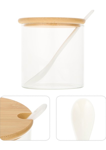 Gösterildiği Gibi Cam Kavanoz Baharat Kutusu Kavanoz Çeşni Kavanoz Kaşık Kapak Seti (Yurt Dışından) fiyatları