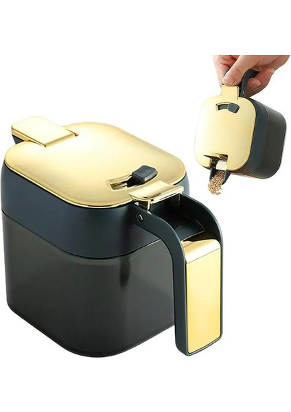 Altın Baharat Kutusu Konteyner Kavanoz Tuz Biber Baharat Organizatör Domates Salatası Ketçap Şişesi Mutfak Malzemeleri Depolama Seti Baharat Öğle Yemeği Kutusu (Yurt Dışından) modelleri