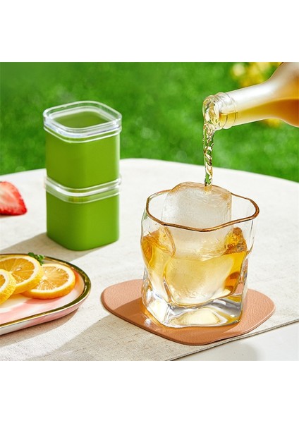 Sarı Renkli Viski Büyük Kare Buz Kalıp Yeniden Kullanılabilir Gıda Sınıfı Silikon Buz Küpü Makinesi Bar Kokteyl Buz Kalıbı (Yurt Dışından) indirimleri
