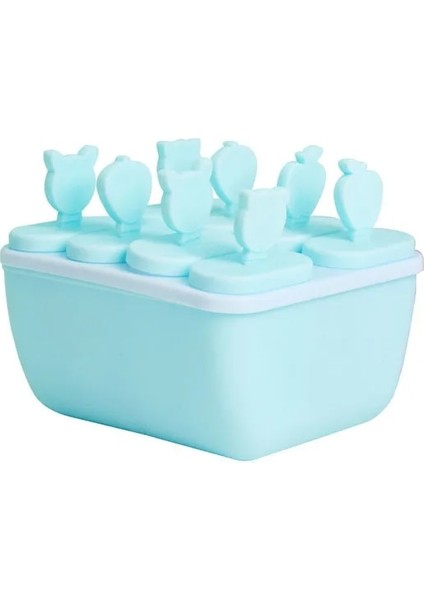 B Mavi 8 Izgara Yeni Sevimli 6/8 Hücre Dondurma Kalıp Buz Şekli Tatlı Buzlu Şeker Kalıp Dondurucu Meyve Silikon Çikolata Kalıp Buz Küpü Yapımcısı Tepsi (Yurt Dışından)