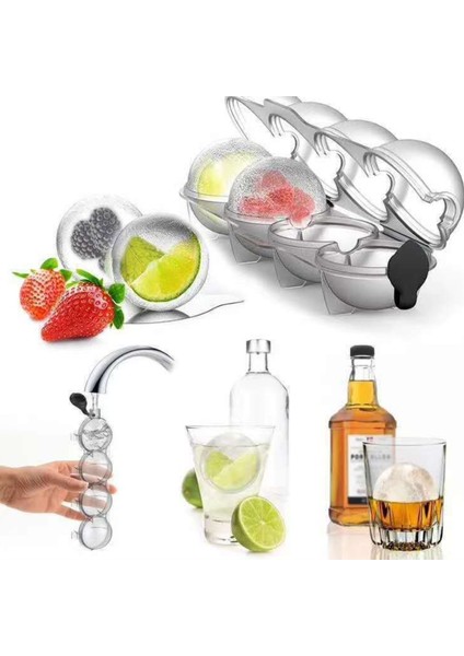 4pc 1 Delik A Rund Topu Buz Küpü Makineleri Yuvarlak Buz Hokeyi Kalıp Viski Kokteyl Votka Topu Buz Kalıp Bar Parti Mutfak Buz Kutusu Dondurma Araçları (Yurt Dışından) modelleri