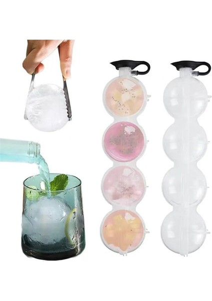 4pc 1 Delik A Rund Topu Buz Küpü Makineleri Yuvarlak Buz Hokeyi Kalıp Viski Kokteyl Votka Topu Buz Kalıp Bar Parti Mutfak Buz Kutusu Dondurma Araçları (Yurt Dışından) fırsatları