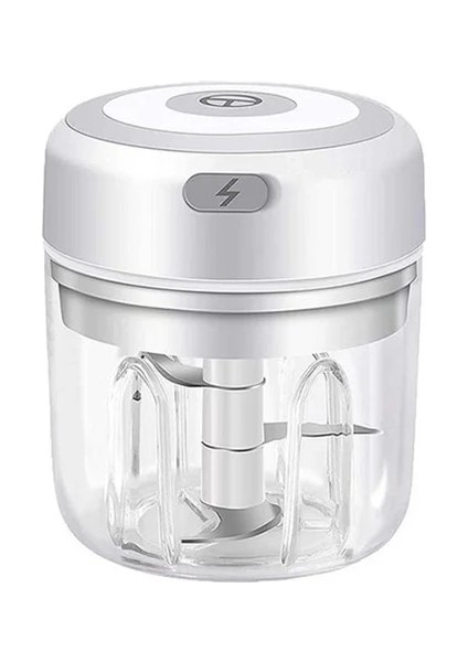 250ML Beyaz 100/250ML Elektrikli Sarımsak Presi Akıllı Gıda Sebze Kesicisi Kırıcı Meyve Soğan Çok Fonksiyonlu Işlemci Mutfak Aksesuarları (Yurt Dışından)