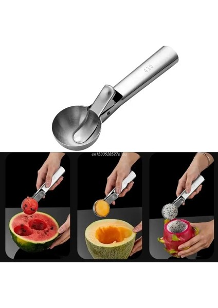 Restoran Dropship Için Büyük Paslanmaz Çelik Malzeme Dondurma Kaşığı Karpuz Kaşığı (Yurt Dışından) modelleri