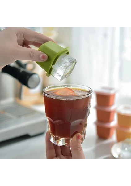 Mix Renkler 6 Adet Bağımsız Buz Küpleri Büyük Buz Tepsisi Kalıp Silikon Ev Depolama Kapaklı Buz Kutusu Yapma Mutfak Aksesuarları [1 Kutu 6] (Yurt Dışından) fırsatları