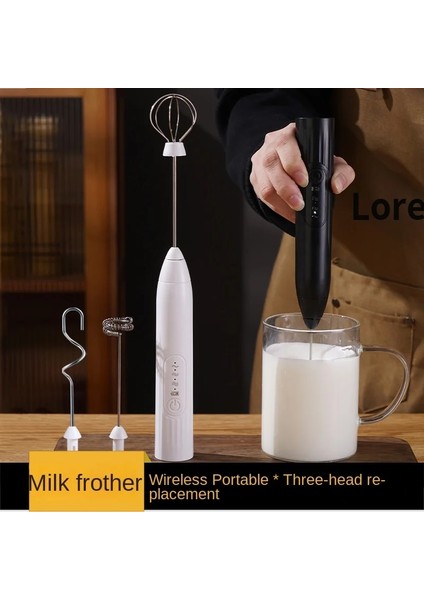 B Beyaz Kablosuz Şarj Edilebilir Elektrikli Yumurta Çırpıcı 3 Hız Elektrikli Süt Köpürtücü Köpük Makinesi Mikser Kahve Içecek Köpürtme Değnek Köpürtücü (Yurt Dışından) fiyatları