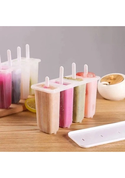1 Adet Dondurma Kalıbı Dondurma Kalıbı 4 Buz Popsicle Kalıp Seti ve Dıy Tahta Çubuklar Dondurma Kaşığı El Sanatları Tek Kullanımlık Kepçe Tatlı Kaşıkları (Yurt Dışından) fırsatları