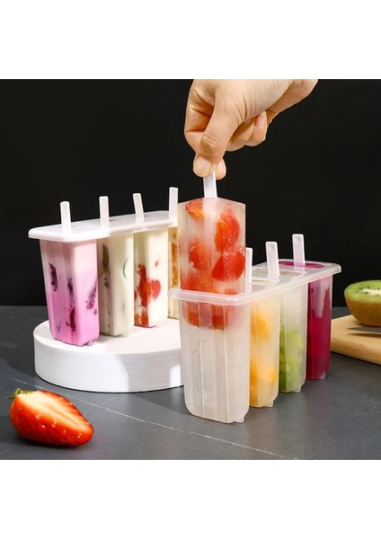 1 Adet Dondurma Kalıbı Dondurma Kalıbı 4 Buz Popsicle Kalıp Seti ve Dıy Tahta Çubuklar Dondurma Kaşığı El Sanatları Tek Kullanımlık Kepçe Tatlı Kaşıkları (Yurt Dışından) indirimleri