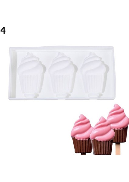 Stil 4 Dondurma Dıy Silikon Kalıp Çikolata Jöle Popsicle Kalıp Tepsisi Dondurulmuş Kalıp Buz Lolly Maker Mutfak Kek Dekorasyon Aksesuarları (Yurt Dışından)