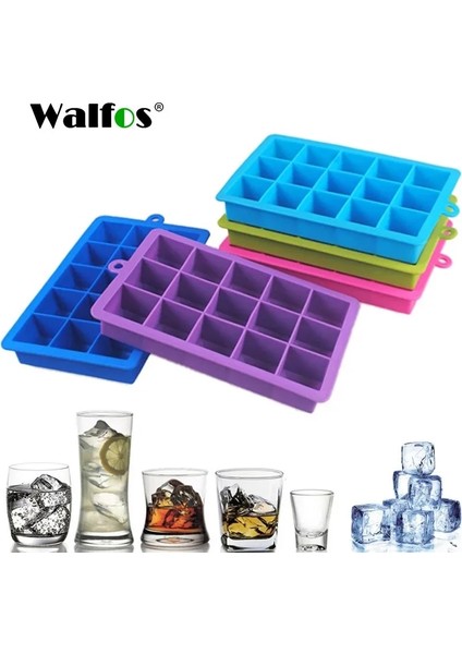 Walfos Gül Pembe Walfos 100% Gıda Sınıfı Silikon 1 Pc Yenilik 15 Kare Yumuşak Silikon Buz Küpü Tepsi Buz Yapım Makinesi Jöle Puding Kalıp Buz Kalıbı (Yurt Dışından) fiyatları