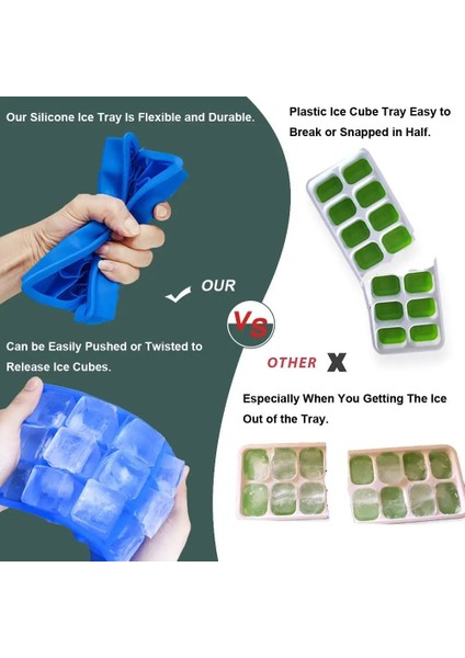 Walfos Gül Pembe Walfos 100% Gıda Sınıfı Silikon 1 Pc Yenilik 15 Kare Yumuşak Silikon Buz Küpü Tepsi Buz Yapım Makinesi Jöle Puding Kalıp Buz Kalıbı (Yurt Dışından) modelleri