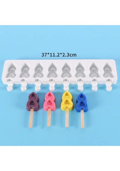 D Yeni Silikon Dondurma Kalıp Dıy Aşk Oval Karikatür Popsicle Pasta Çikolata Cameo Kalıp Yaz Buz Küpü Yapma Seti Mutfak Gereçleri (Yurt Dışından)