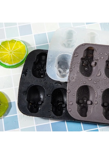 Siyah-12 Delik 10/12 Hücreler Kafatası Buz Küpü Kalıp Silikon Buz Küpü Tepsi Buz Küpü Makinesi Dıy Viski Kokteyl Buz Topu Kalıp Çikolata Pasta Kalıp (Yurt Dışından) indirimleri