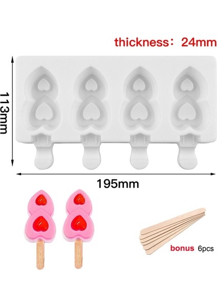 JSC3074 92 Gıda Sınıfı Silikon Dondurma Kalıpları Çikolatalı Kek Popsicle Kalıp Dıy Ev Yapımı Dondurulmuş Meyve Buz Lolly Kalıp Ücretsiz Sticks (Yurt Dışından)
