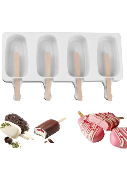 JSC3074 92 Gıda Sınıfı Silikon Dondurma Kalıpları Çikolatalı Kek Popsicle Kalıp Dıy Ev Yapımı Dondurulmuş Meyve Buz Lolly Kalıp Ücretsiz Sticks (Yurt Dışından) fiyatları