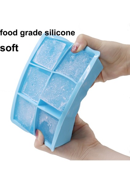 6 Izgara Kapaksız 6 Izgara Buz Kalıbı Buz Için Silikon Kalıp Büyük Buz Küpü Kalıp Büyük Kare Buz Küpü Makinesi Kokteyl Viski Bar Aracı Mutfak Aletleri (Yurt Dışından) indirimleri