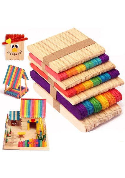 Çok Renkli 11.5x1 cm 50 Adet Renkli El Sanatları 50 Adet Dıy Tahta Çubuklar Buzlu Şeker Dondurma Çubukları Sanat Yaratıcı Eğitici Oyuncaklar Çocuklar Çocuklar Için Bebek (Yurt Dışından) modelleri