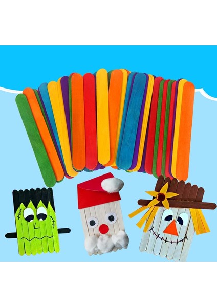 Çok Renkli 11.5x1 cm 50 Adet Renkli El Sanatları 50 Adet Dıy Tahta Çubuklar Buzlu Şeker Dondurma Çubukları Sanat Yaratıcı Eğitici Oyuncaklar Çocuklar Çocuklar Için Bebek (Yurt Dışından) fırsatları