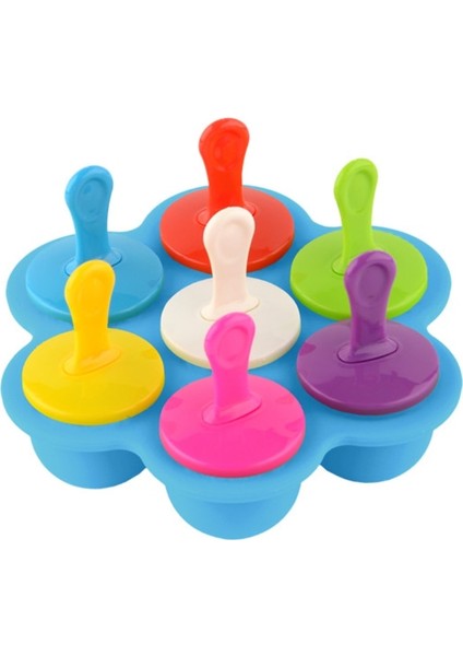 Mavi Dondurma Buz Pops Kalıp Gıda Sınıfı Silikon Popsicle Kalıp Buz Yapıcı Bebek Dıy Gıda Takviyesi Araçları Meyve Sarsıntı Aksesuarları (Yurt Dışından)