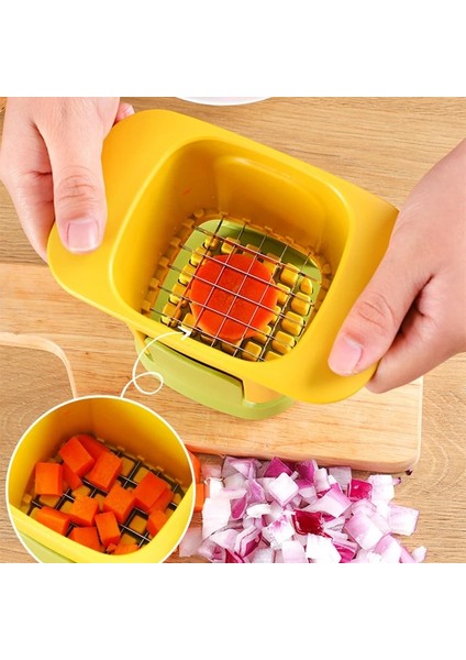 Beyaz Doğrama ve Kesme Artefakt Çok Fonksiyonlu Paslanmaz Çelik Sebze Havuç Salatalık Patates Kızartması Araçları Mutfak Aksesuarları (Yurt Dışından)