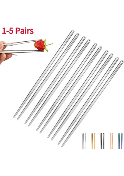 2 Çift Siyah 1/2/5 Çift Yeniden Kullanılabilir Suşi Çubuklarını 304 Paslanmaz Çelik Kaymaz Gıda Çin Metal Çubuklarını Set Sofra Mutfak Aletleri (Yurt Dışından) indirimleri