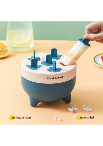 Yeşil Karikatür Geometrik Popsicle Dondurma Kalıp Kutusu Ev Ev Yapımı Çocuk Popsicle Dondurma Disk Kolu Kalıptan Kolay Artefakt (Yurt Dışından)