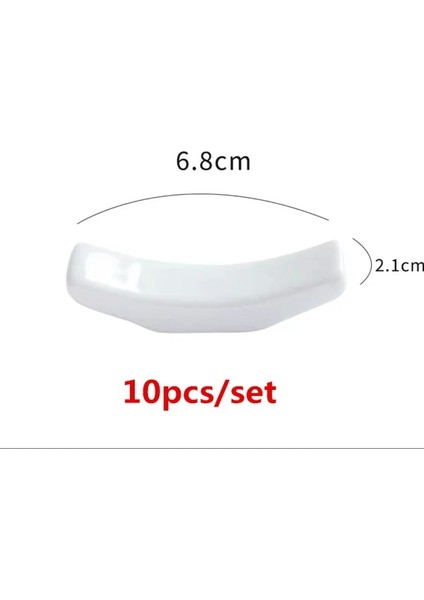 10 Adet Set 4 Adet Beyaz Seramik Sofra Japon Restoranı Basit Oval Kaşık Çubuk Tutucu Sopa Raf Braketi Gereçler Mutfak Için (Yurt Dışından)
