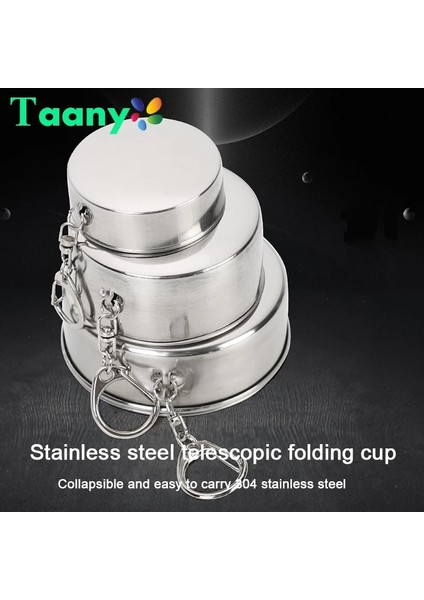 150 ml Paslanmaz Çelik Katlanır Bardak Anahtarlık ile Kamp Taşınabilir Teleskopik Bardak Açık Seyahat Kullanışlı Su Kapaklı Bardak Şarap Bardağı (Yurt Dışından)