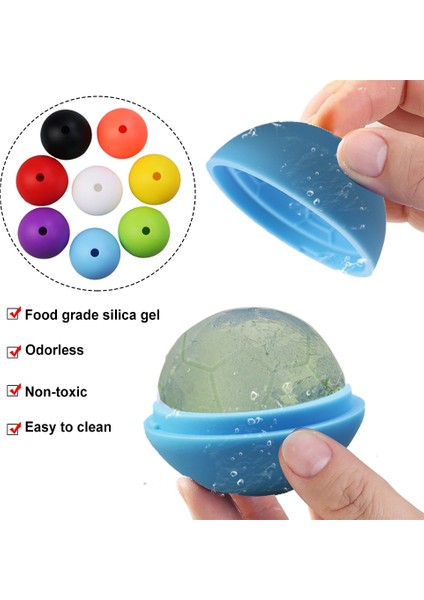 E Bebek Mavisi Sıcak Gıda Sınıfı Buz Kalıp Makinesi Kalıpları Kutu Bar Mutfak Aksesuarları Dıy Yuvarlak Şekil Tepsi Küp Silikon Top Yeniden Kullanılabilir Poiso Olmayan (Yurt Dışından) fırsatları
