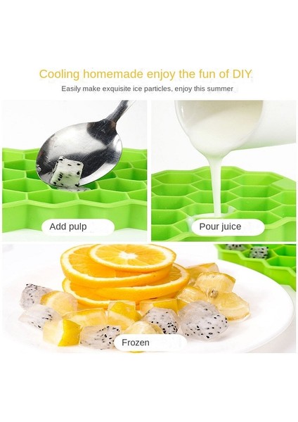 Fildişi 37 Izgara Petek Silikon Buz Küpü Kalıp Kapaklı Yeniden Kullanılabilir Gıda Sınıfı Buz Kalıbı Kalıp Yaz Suyu Şarap Mutfak Aletleri Için (Yurt Dışından) fırsatları