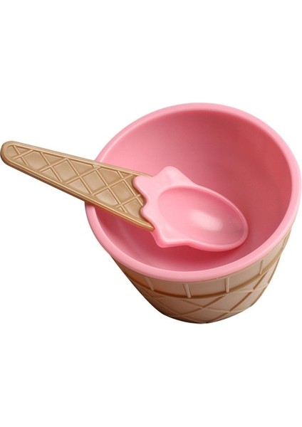 Pembe Yeni 1 Takım Çocuklar Dondurma Kase Kaşık Seti Dayanıklı Çocuk Hediyeler Güzel Tatlı Kase Dıy Dondurma Araçları Dondurma Kasesi + Kaşık (Yurt Dışından)