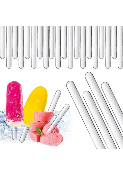 TRANSPARENT-20PCS Şeffaf Akrilik Dondurma Çubukları Yeniden Kullanılabilir Gıda Sınıfı Dondurma Çubukları Dondurma Kaşığı El Sanatları Sanat Dondurma Lollies Kek Araçları (Yurt Dışından) modelleri
