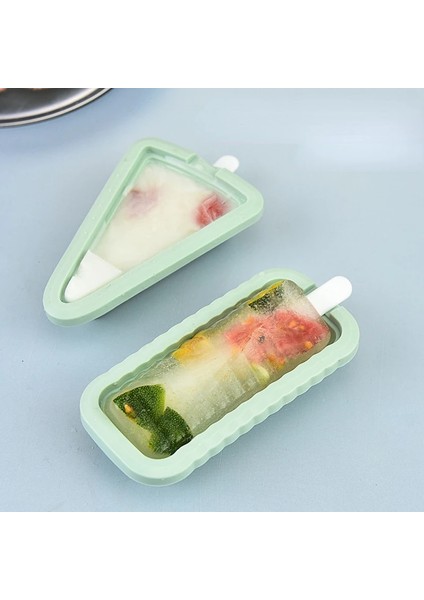 Bir Üçgen Yaz Ev Yapımı Silikon Dondurma Kalıp Popsicle Dondurma Ev Kalıp Dondurma Kalıp Tepsisi Kapaklı Buz Küpü Makinesi (Yurt Dışından) indirimleri