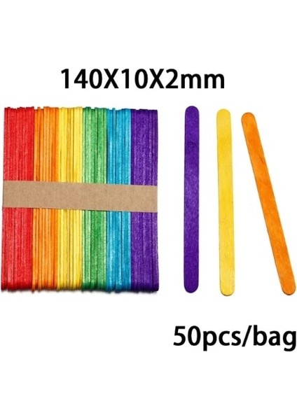 140X10X2MM 50 Adet Ahşap Kahve Çay Dondurma Dondurma Çubuğu Içecek Karıştırma Karıştırıcılar Dıy Takı Yapımı Için Uv Reçine Çubukları Araçları (Yurt Dışından)