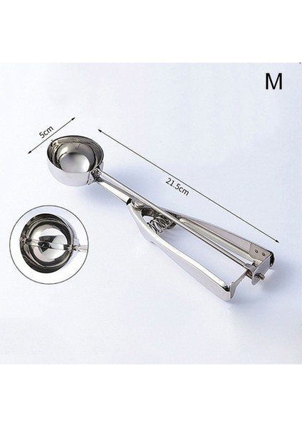 5 cm Dondurma Kepçe Yığınları Paslanmaz Çelik Dondurma Kazıcı Kaşık Yapışmaz Meyve Karpuz Buz Topu Makinesi Mutfak Alet Seti (Yurt Dışından)
