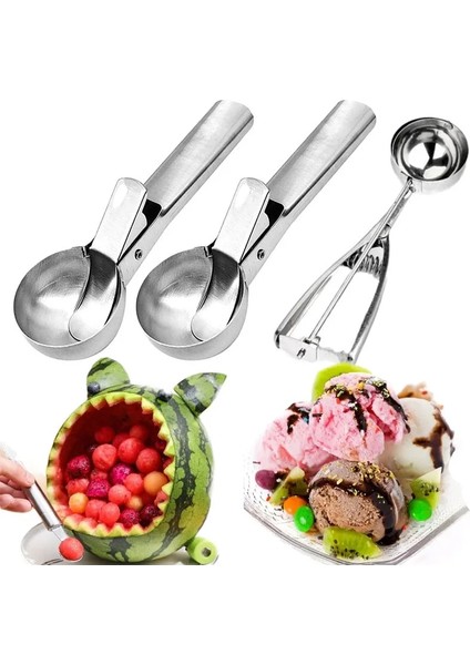 5 cm Dondurma Kepçe Yığınları Paslanmaz Çelik Dondurma Kazıcı Kaşık Yapışmaz Meyve Karpuz Buz Topu Makinesi Mutfak Alet Seti (Yurt Dışından) fiyatları