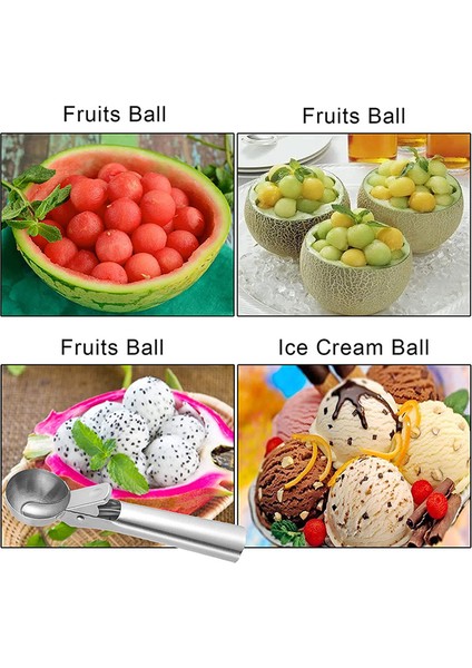 5 cm Dondurma Kepçe Yığınları Paslanmaz Çelik Dondurma Kazıcı Kaşık Yapışmaz Meyve Karpuz Buz Topu Makinesi Mutfak Alet Seti (Yurt Dışından) indirimleri