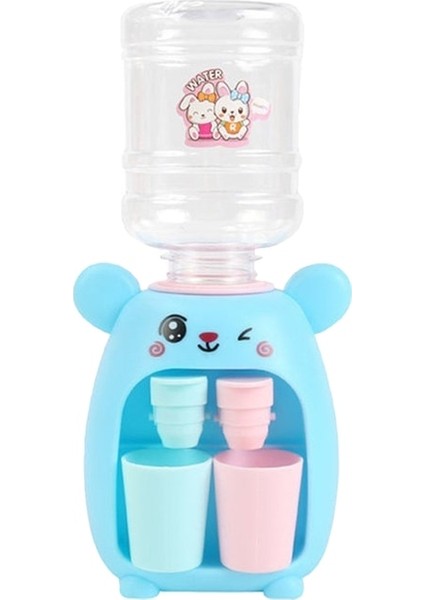 Mavi Su Sebili Oyuncak Mini Çocuk Çeşmesi Içme Minik Minyatür Sevimli Soğutucu Masaüstü Modeli Aletleri Pretend Masası Içecek Mutfak (Yurt Dışından)