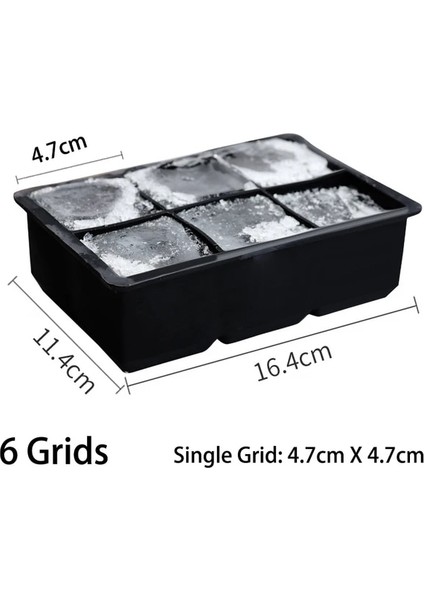 6 Izgaralar 4/6/8/15 Izgara Buz Küpü Makinesi Kalıp Büyük Buz Kalıbı Kalıp Büyük Gıda Sınıfı Silikon Buz Küpü Kare Tepsi Kalıp Diy Mutfak Bar Araçları (Yurt Dışından)