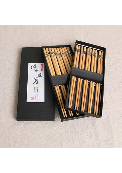 A-Ahşap 5 Pairs Japon Çubuklarını Suşi Kaymaz Gıda Çubukları Çubuklarını Yeniden Kullanılabilir Çin Çubuklarını Sofra Hediye Mutfak Gereçleri (Yurt Dışından) indirimleri