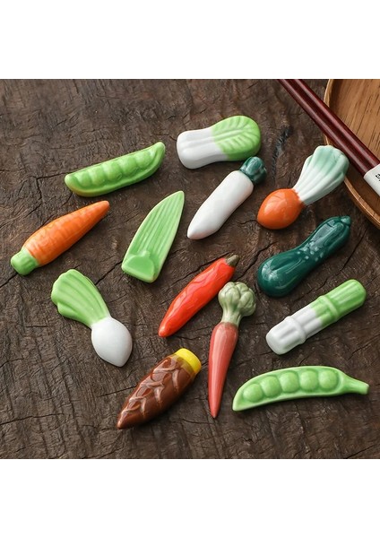 07 Japon Tarzı Çubuk Tutucu Seramik Çubuklarını Dinlenme Sebze Meyve Şekli Çatal Raf Mutfak Sofra Yemek Masası Dekor (Yurt Dışından) fiyatları