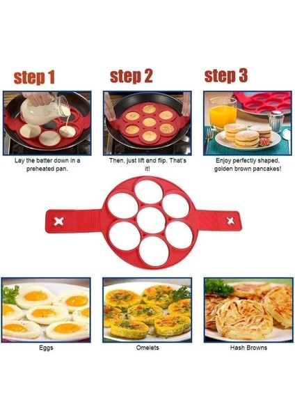 Turuncu Omlet Kalıpları Mutfak Pişirme Aksesuarları Için Yumurta Gözleme Halkası Yapışmaz Gözleme Yapımcısı Kalıp Silikon Yumurta Pişirici Kızarmış Yumurta Şekillendirici (Yurt Dışından)