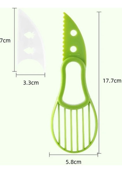 Yeşil 3 In 1 Avokado Dilimleme Tart Bpa Ücretsiz Tereyağı Meyve Soyucu Kesici Hamuru Ayırıcı Plastik Bıçak Mutfak Aksesuarları Araçları Alet (Yurt Dışından)