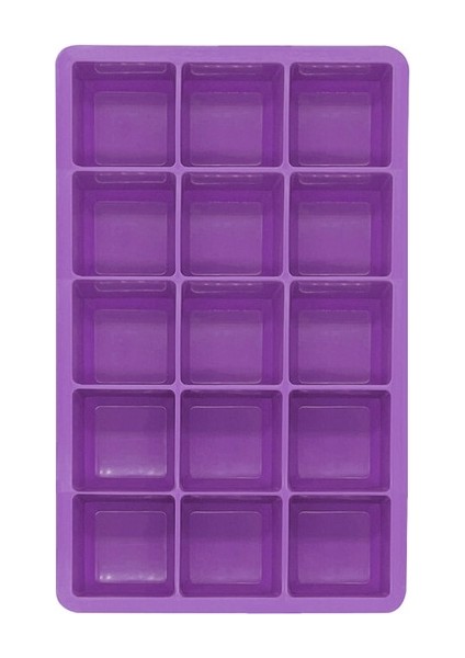 Mor 15 Izgara Silikon Buz Küpü Kalıp Büyük Buz Tepsisi Kalıp Kapaksız Kare Buz Yapım Makinesi Dondurma Kalıp Dayanıklı Yaz Dondurma Araçları (Yurt Dışından)